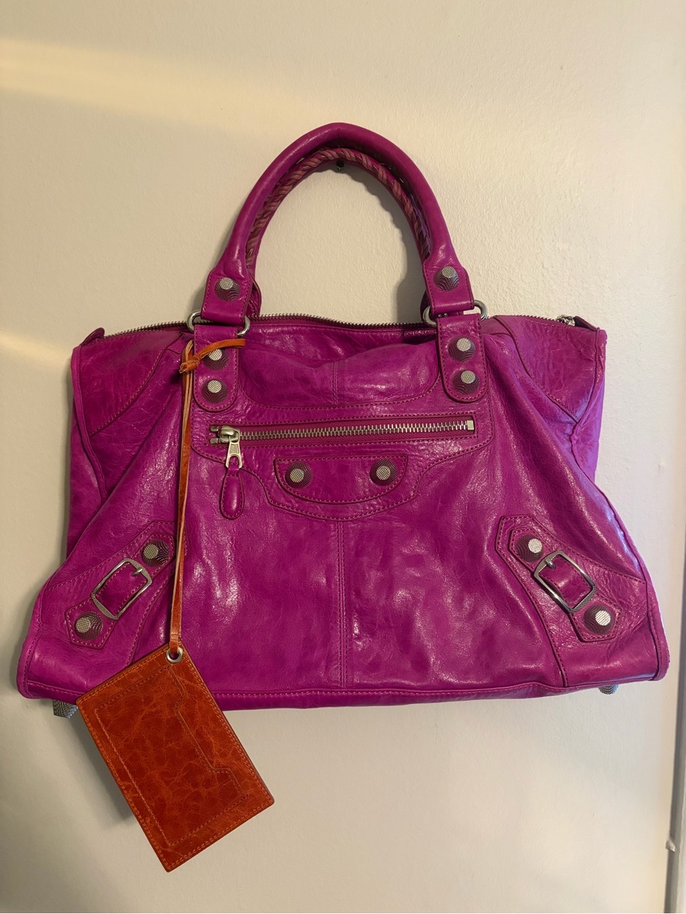 Magenta Balenciaga Large City Bag